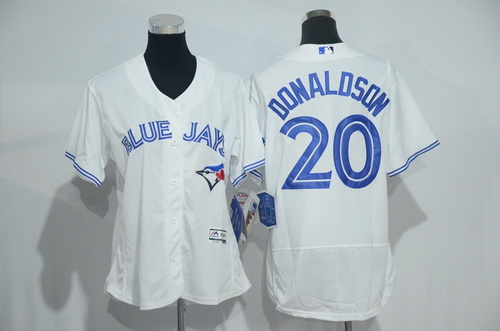 Women's Toronto Blue Jays #20 Josh Donaldson White Home 2016 Flexbase Stitched Baseball Jersey