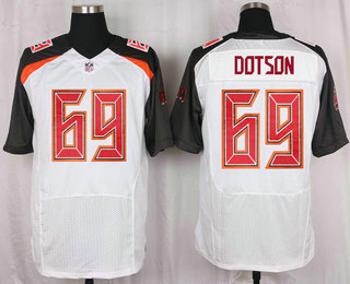 Men's Tampa Bay Buccaneers #69 Demar Dotson White Road NFL Nike Elite Jersey