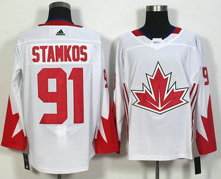 Men's Team Canada #91 Steven Stamkos White 2016 World Cup of Hockey Game Jersey