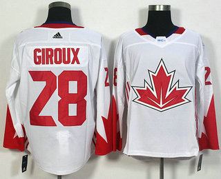 Men's Team Canada #28 Claude Giroux White 2016 World Cup of Hockey Game Jersey