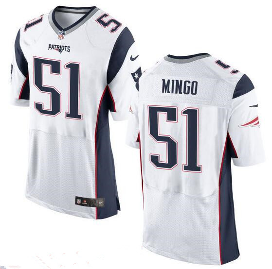 Men's New England Patriots #51 Barkevious Mingo NEW White Road Stitched NFL Nike Elite Jersey