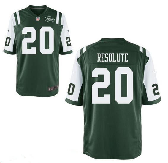 Men's New York Jets Resolute Support #20 Resolute Green Team Color Stitched NFL Nike Elite Jersey