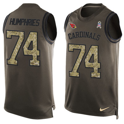 Men's Arizona Cardinals #74 D.J.Humphries Green Salute to Service Hot Pressing Player Name & Number Nike NFL Tank Top Jersey