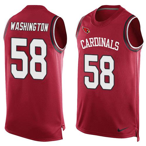 Men's Arizona Cardinals #58 Daryl Washington Red Hot Pressing Player Name & Number Nike NFL Tank Top Jersey