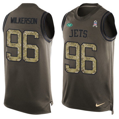 Men's New York Jets #96 Muhammad Wilkerson Green Salute to Service Hot Pressing Player Name & Number Nike NFL Tank Top Jersey