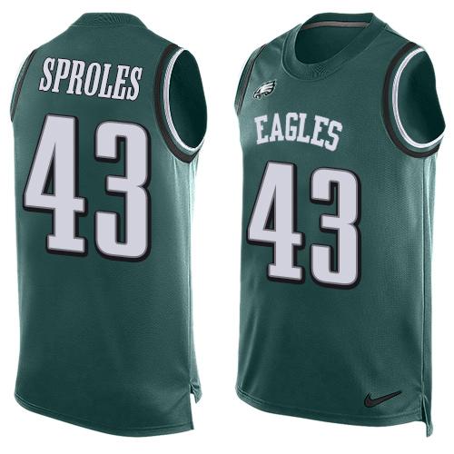 Men's Philadelphia Eagles #43 Darren Sproles Midnight Green Hot Pressing Player Name & Number Nike NFL Tank Top Jersey