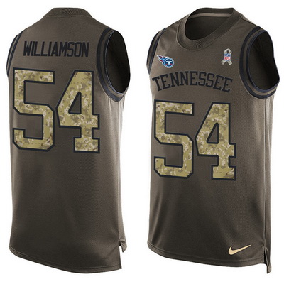 Men's Tennessee Titans #54 Avery Williamson Green Salute to Service Hot Pressing Player Name & Number Nike NFL Tank Top Jersey