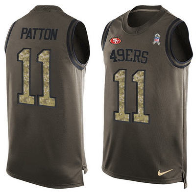 Men's San Francisco 49ers #11 Quinton Patton Green Salute to Service Hot Pressing Player Name & Number Nike NFL Tank Top Jersey