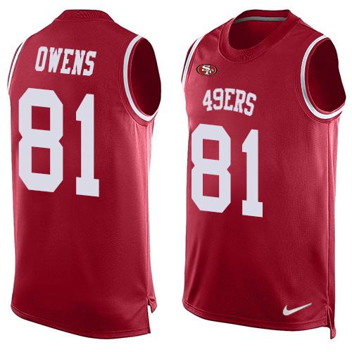 Men's San Francisco 49ers #81 Terrell Owens Red Hot Pressing Player Name & Number Nike NFL Tank Top Jersey