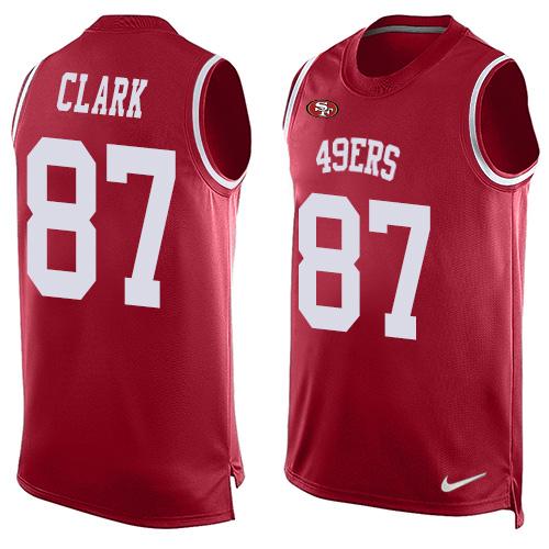 Men's San Francisco 49ers #87 Dwight Clark Red Hot Pressing Player Name & Number Nike NFL Tank Top Jersey