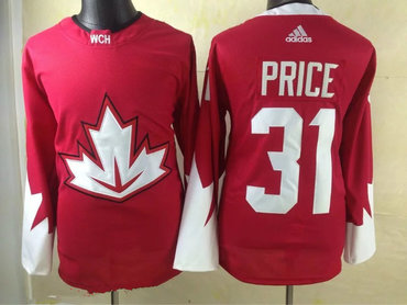 2016 IIHF Team Canada Men's #31 Carey Price Red adidas Ice Hockey Stitched Jersey