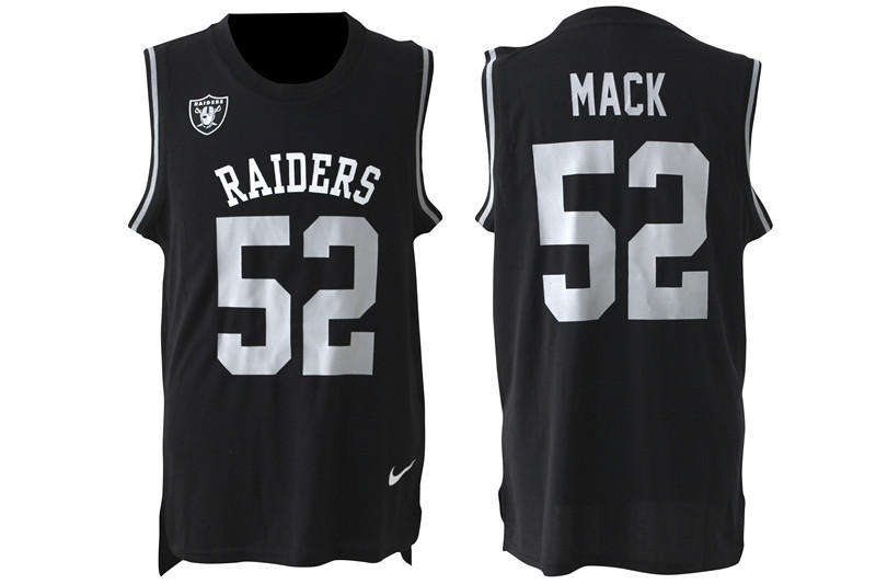 Men's Oakland Raiders #52 Khalil Mack Black Nike Tank Top Stitched NFL Limited Jersey