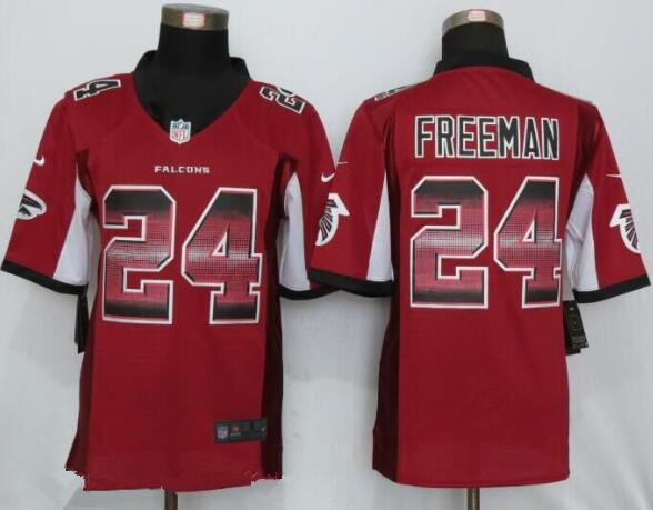 Men's Atlanta Falcons #24 Devonta Freeman Red Stitched NFL 2015 Nike Strobe Fashion Jersey