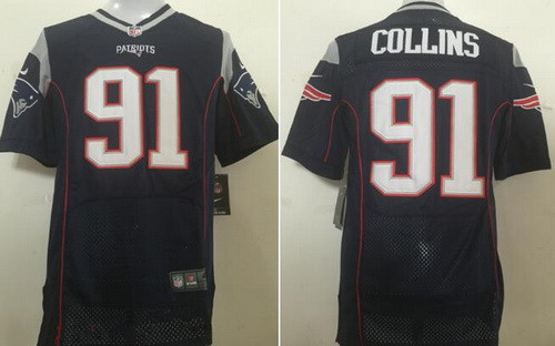 Men's New England Patriots #91 Jamie Collins Navy Blue Team Color 2015 NFL Nike Elite Jersey