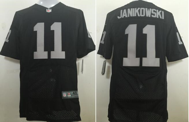 Men's Oakland Raiders #11 Sebastian Janikowski New Black Team Color Stitched NFL Nike Elite Jersey