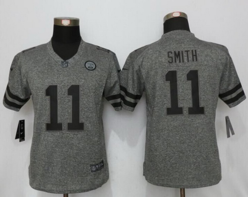 Women's Kansas City Chiefs #11 Alex Smith Gray Gridiron Stitched NFL Nike Limited Jersey