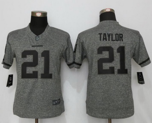 Women's Washington Redskins #21 Sean Taylor Retired Gray Gridiron Stitched NFL Nike Limited Jersey