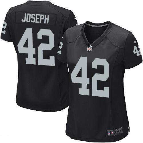 Women's Nike Oakland Raiders #42 Karl Joseph Black Team Color Stitched Nike NFL Game Jersey