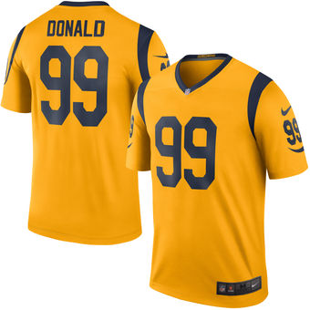 Men's Los Angeles Rams #99 Aaron Donald Nike Gold Color Rush Legend Jersey