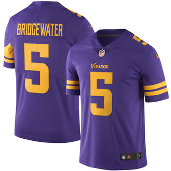 Men's Minnesota Vikings #5 Teddy Bridgewater Nike Purple Color Rush Limited Jersey