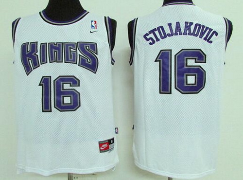 Men's Sacramento Kings #16 Peja Stojakovic White Soul Swingman Jersey