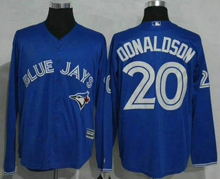 Men's Toronto Blue Jays #20 Josh Donaldson Blue Alternate Long Sleeve New Cool Base Jersey