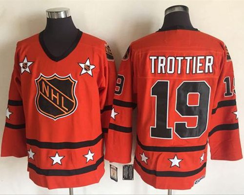 1972-81 NHL All-Star #19 Bryan Trottier Orange CCM Throwback Stitched Vintage Hockey Jersey