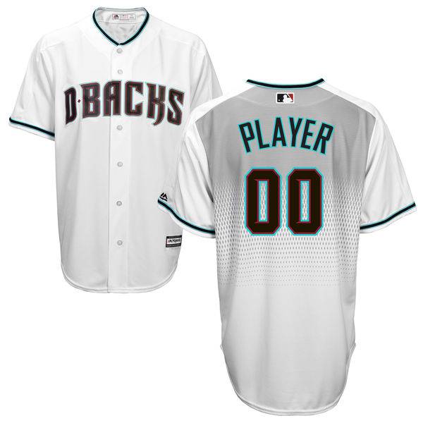 Mens Arizona Diamondbacks White With Capri Customized Majestic MLB Collection Jersey