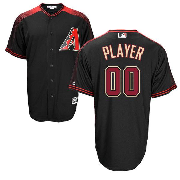 Mens Arizona Diamondbacks Black With Brick Customized Majestic MLB Collection Jersey