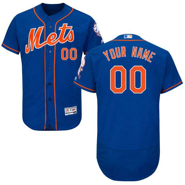 Mens New York Mets Royal Blue Customized Flexbase Majestic MLB Collection Jersey