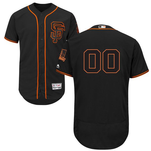 Mens San Francisco Giants Black Customized Flexbase Majestic MLB Collection Jersey