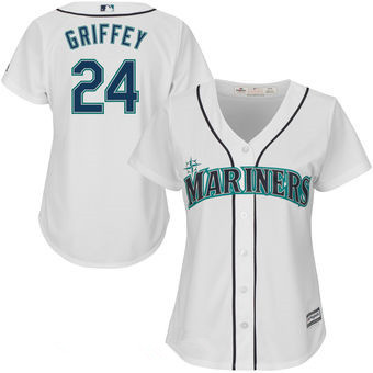 Women's Seattle Mariners Ken Griffey Jr. Majestic White Home Cool Base Player Jersey