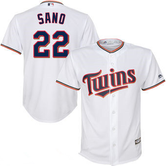 Youth Minnesota Twins #22 Miguel Sano Majestic White Home Cool Base Stitched MLB Jersey