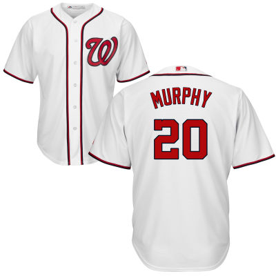 Youth Washington Nationals #20 Daniel Murphy Majestic White Cool Base Player Jersey