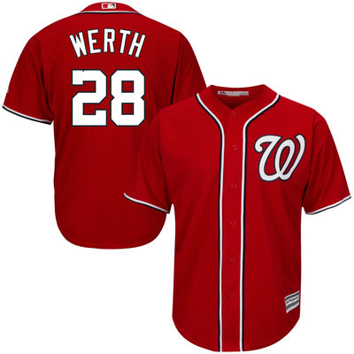 Youth Washington Nationals #28 Jayson Werth Majestic Red Alternate Cool Base Player Jersey