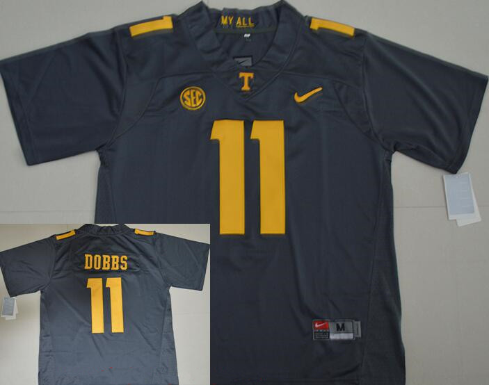 Men's Tennessee Volunteers #11 Joshua Dobbs Gray Stitched NCAA Nike College Football Jersey