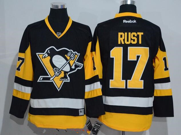 Men's Pittsburgh Penguins #17 Bryan Rust Black Third Stitched NHL Reebok Hockey Jersey