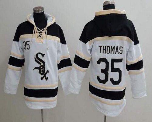 Men's Chicago White Sox #35 Frank Thomas Retired White Baseball MLB Hoodie