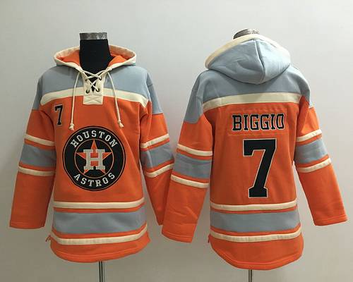 Men's Houston Astros #7 Craig Biggio Retired Orange Baseball MLB Hoodie