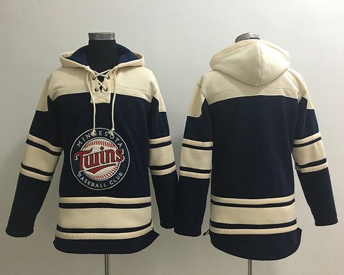 Men's Minnesota Twins Blank Navy Blue Baseball MLB Hoodie