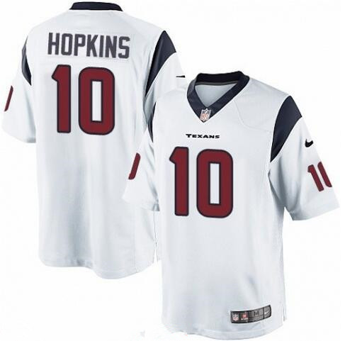 Men's Houston Texans #10 DeAndre Hopkins White Road Stitched NFL Nike Game Jersey