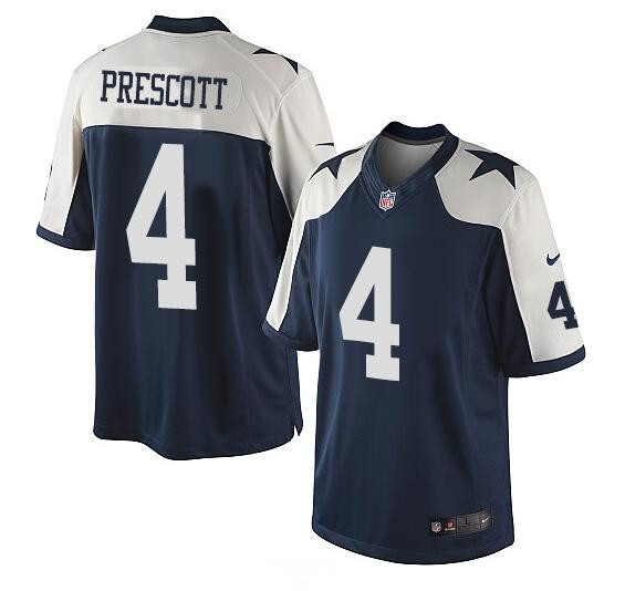 Youth Dallas Cowboys #4 Dak Prescott Navy Blue Thanksgiving Alternate Stitched NFL Nike Game Jersey