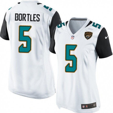 Women's Jacksonville Jaguars #5 Blake Bortles White Road Stitched NFL Nike Game Jersey