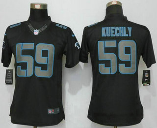 Women's Carolina Panthers #59 Luke Kuechly Black Impact Stitched NFL Nike Limited Jersey