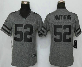 Women's Green Bay Packers #52 Clay Matthews Nike Gray Gridiron NFL Gray Limited Jersey