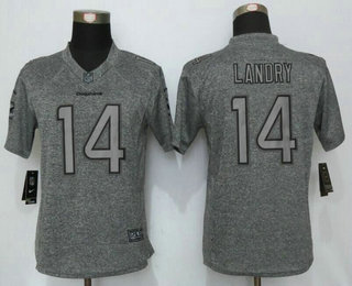 Women's Miami Dolphins #14 Jarvis Landry Nike Gray Gridiron NFL Gray Limited Jersey