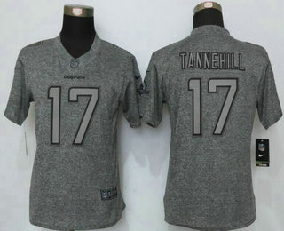 Women's Miami Dolphins #17 Ryan Tannehill Nike Gray Gridiron NFL Gray Limited Jersey