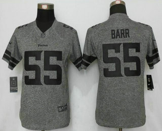 Women's Minnesota Vikings #55 Anthony Barr Nike Gray Gridiron 2015 NFL Gray Limited Jersey