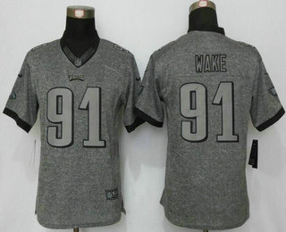 Women's Philadelphia Eagles #91 Fletcher Cox Nike Gray Gridiron NFL Gray Limited Jersey