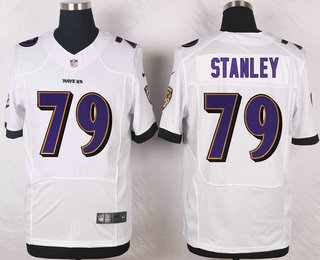 Men's Baltimore Ravens #79 Ronnie Stanley White Road Stitched NFL Nike Elite Jersey